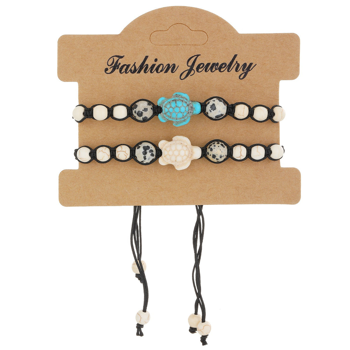 Woven Bohemian Ethnic Style Turquoise Adjustable Bracelet - White and Blue Turtle 8483 MegaBDM