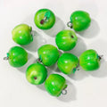 Cute Apple Christmas Synthetic Resin Scattered Beads Handmade Beaded Mobile Bracelet - Green Little Apple with Hook MegaBDM