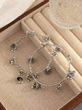 Xi Fashion Retro Ethnic Style Bell Bracelet - Silver