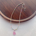 Beaded For Cartoon Cute Bowknot Clavicle Chain Necklace - Pink Cartoon Rabbit MegaBDM
