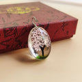 Tree Preserved Fresh Flower Artificial Crystal Oval Starry Sky Plant Necklace - Pink MegaBDM