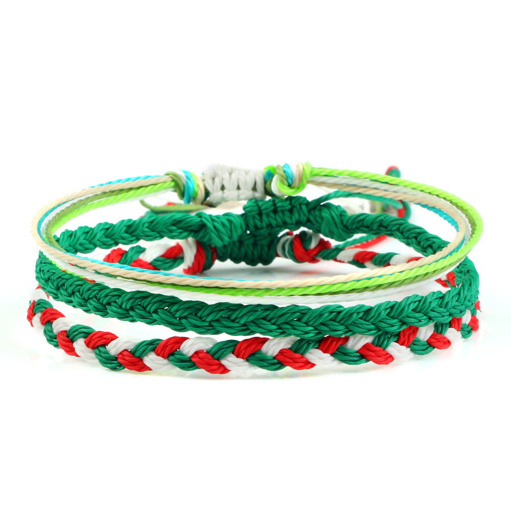 Coast Style Twin Creative Wax Line Hand Weaving Bracelet - Christmas Suit MegaBDM