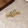 Cheese Pleated Fashionable Casual Style Ear Hook Earrings - 72# Silver Needle-Golden-Green-Real Gold Plating MegaBDM