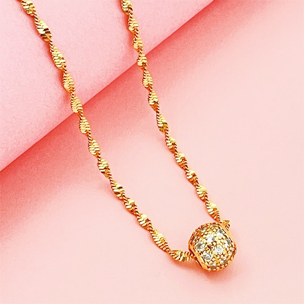 Women's Gold-plated Gold Vacuum Plating Lucky Beads Necklaces MegaBDM