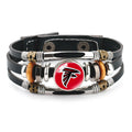 Genuine Leather Hand Professional Rugby League Team Time Stone Bracelet - 12122731-Atlanta Falcon / Pattern Size-18mm MegaBDM