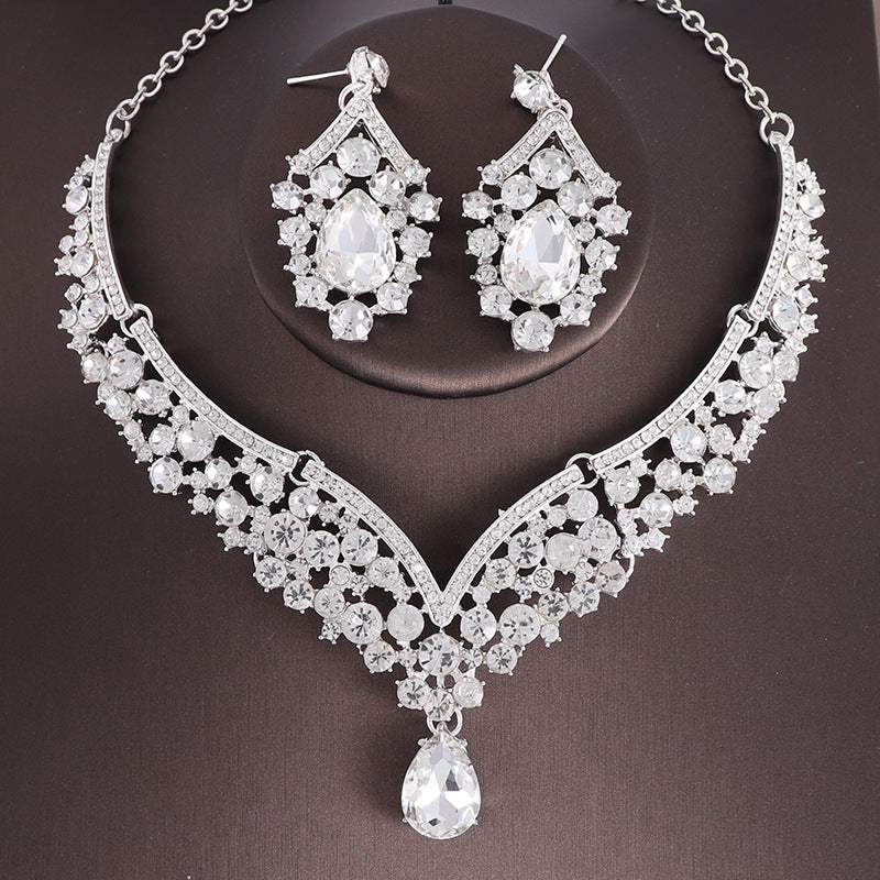 Set Exquisite Rhinestone Suite Party Formal Necklaces MegaBDM