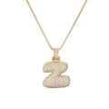 Balloon English Letter Female Inlaid Zircon Necklaces - Box Chain Letter Z-Gold MegaBDM