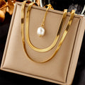 Fashion Simple Design Metallic Titanium Steel Ornaments Clavicle Necklaces - N1957 MegaBDM