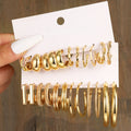 Ear Square Geometric Vintage Pearl Hepburn Style Earrings - H-921 / Alloy MegaBDM