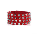 Fashion Twist Leather Cool Punk Rock Bracelet - Red MegaBDM