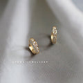 Sterling Sier Gold Plated Gang Drill Ear Zircon Simple Versatile Earrings MegaBDM
