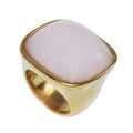 Women's High-grade Square Elegant Gemstone Stainless Steel Rings - Pink / Beautiful Circumference 6# MegaBDM