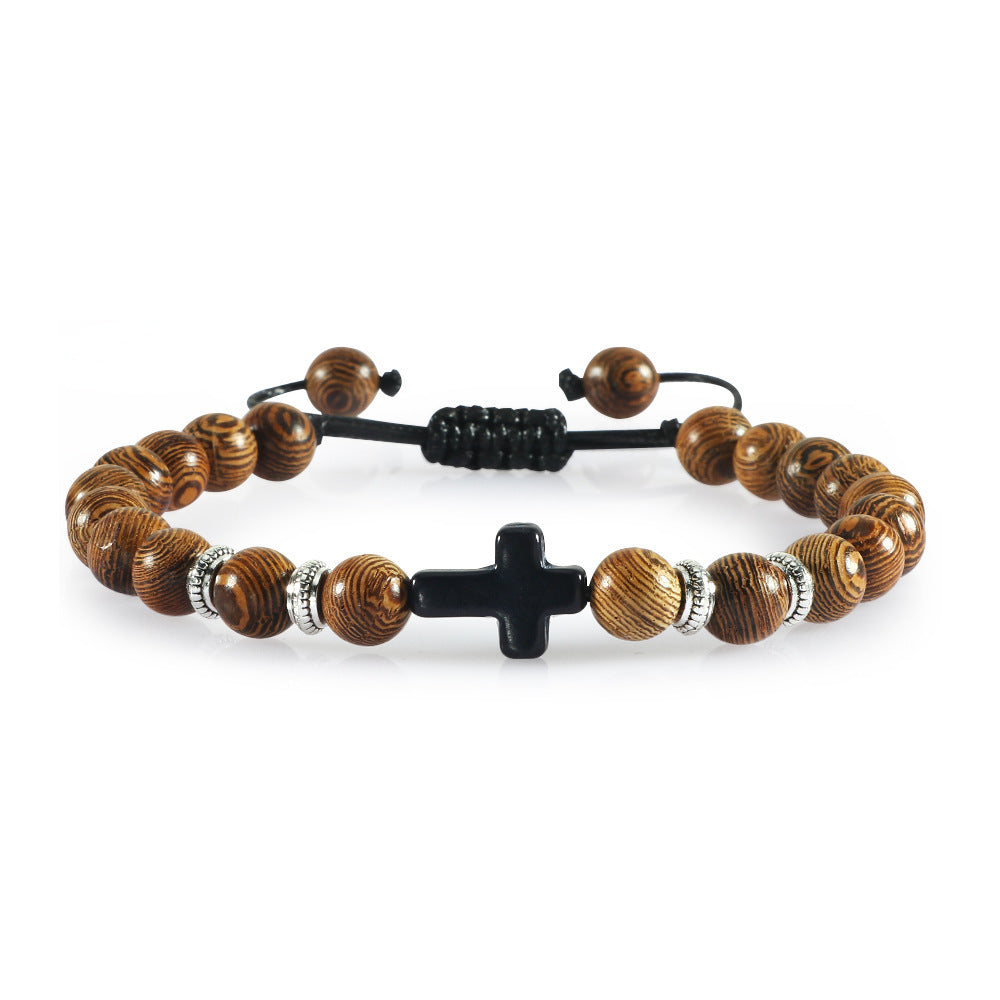 Eye Adjustable Hand-woven Beads Couple Gift Bracelets - Wooden Bead Woven Bracelet MegaBDM