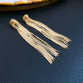 Zircon Letter Long Light Luxury High-grade Fashion Simple Earrings - 41# Golden-Silver Needle Knotted Tassel Ear Studs MegaBDM