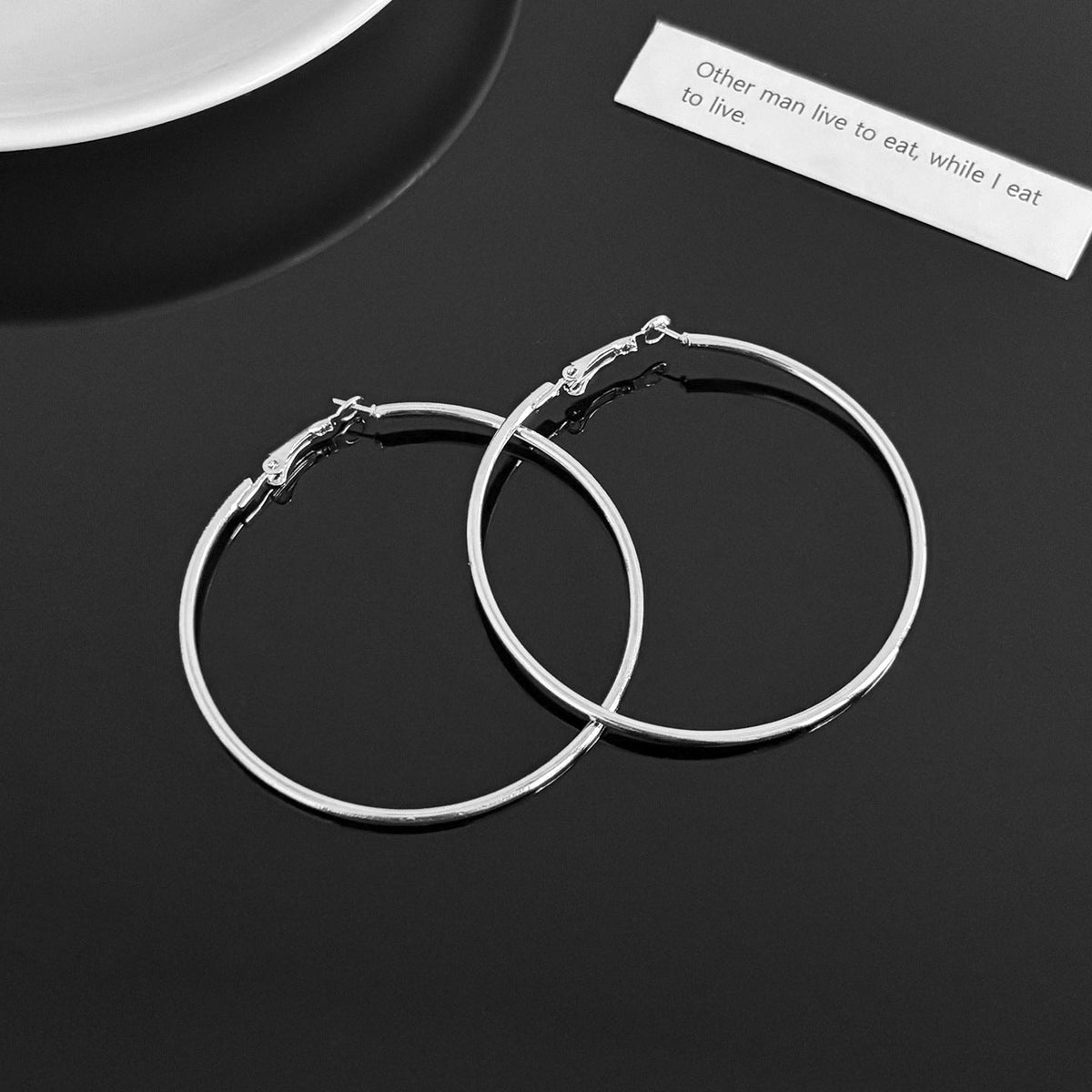 Women's Korean Style Metal Alloy Pearl High-grade Long Stall Light Stud Earrings - 4# Simple Bracelet Ear Studs 6cm-Ear Clip MegaBDM