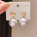 Needle Imitation Pearl Love Pattern Geometric Round Elegant Graceful French Rings MegaBDM