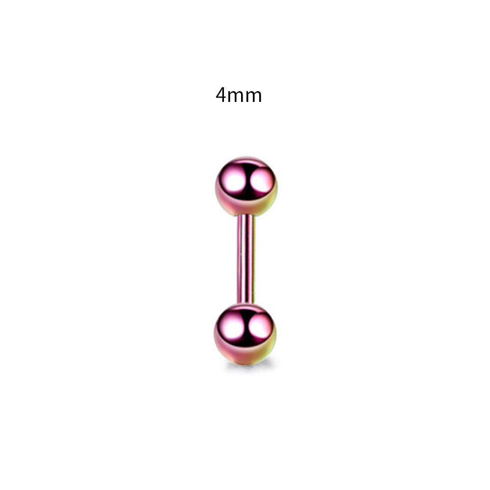 Steel Rod Dumbbell Ball Ear Bone Stud Earrings - Color-4mm MegaBDM