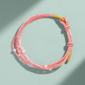 Small Gift Tassel Adjustable Red Rope Dragon Boat Festival Bracelet - 68# Small Pearl-Pink Thousand Silk Rope MegaBDM