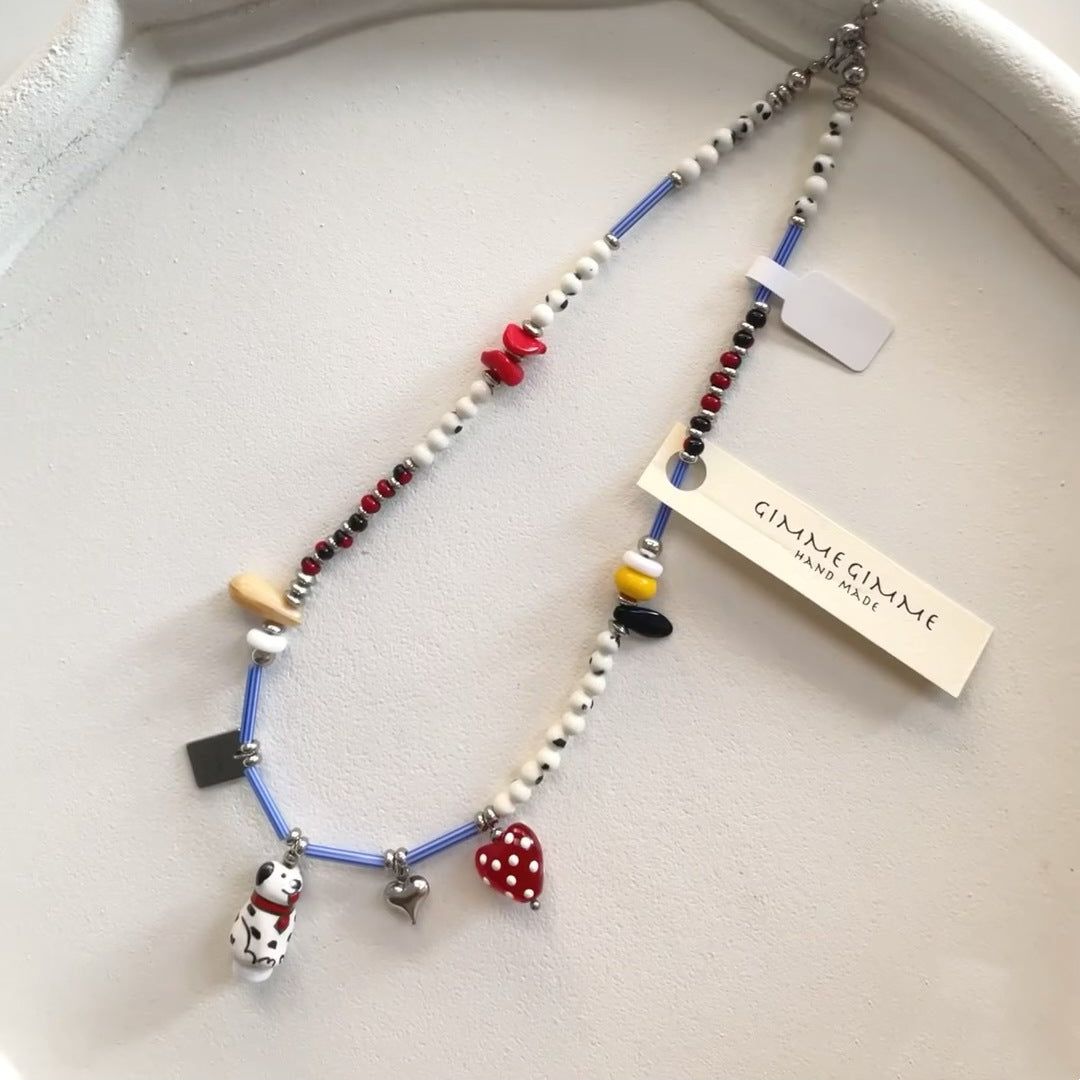 Glaze Beaded Female Cute Apple Czech Beads Necklaces - 9113 MegaBDM