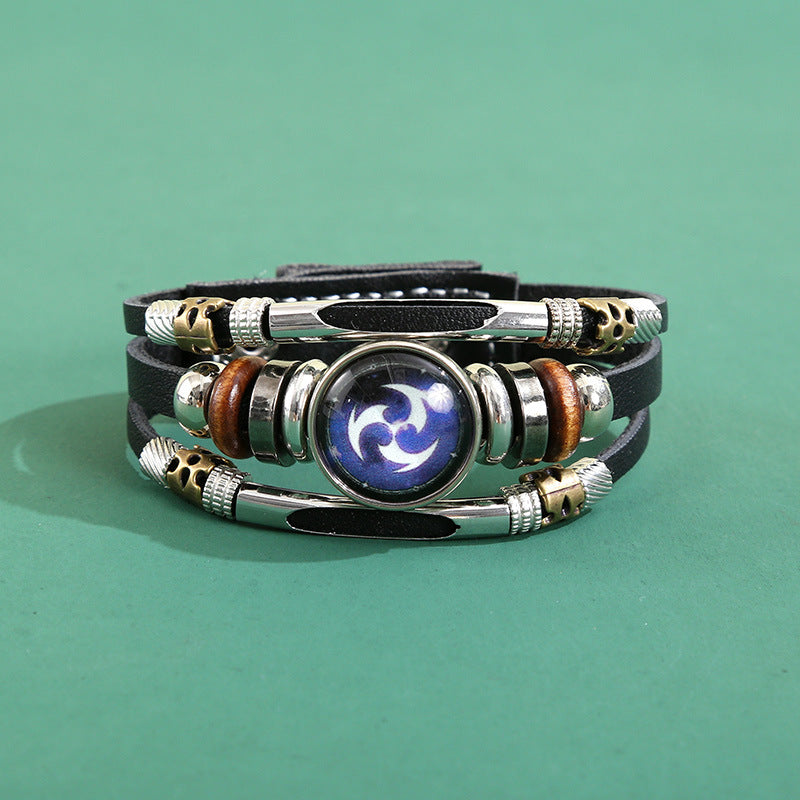 Men's Korean Element Luminous Fashion Alloy Snap Button Bracelet - Luminous Lei-Type B MegaBDM