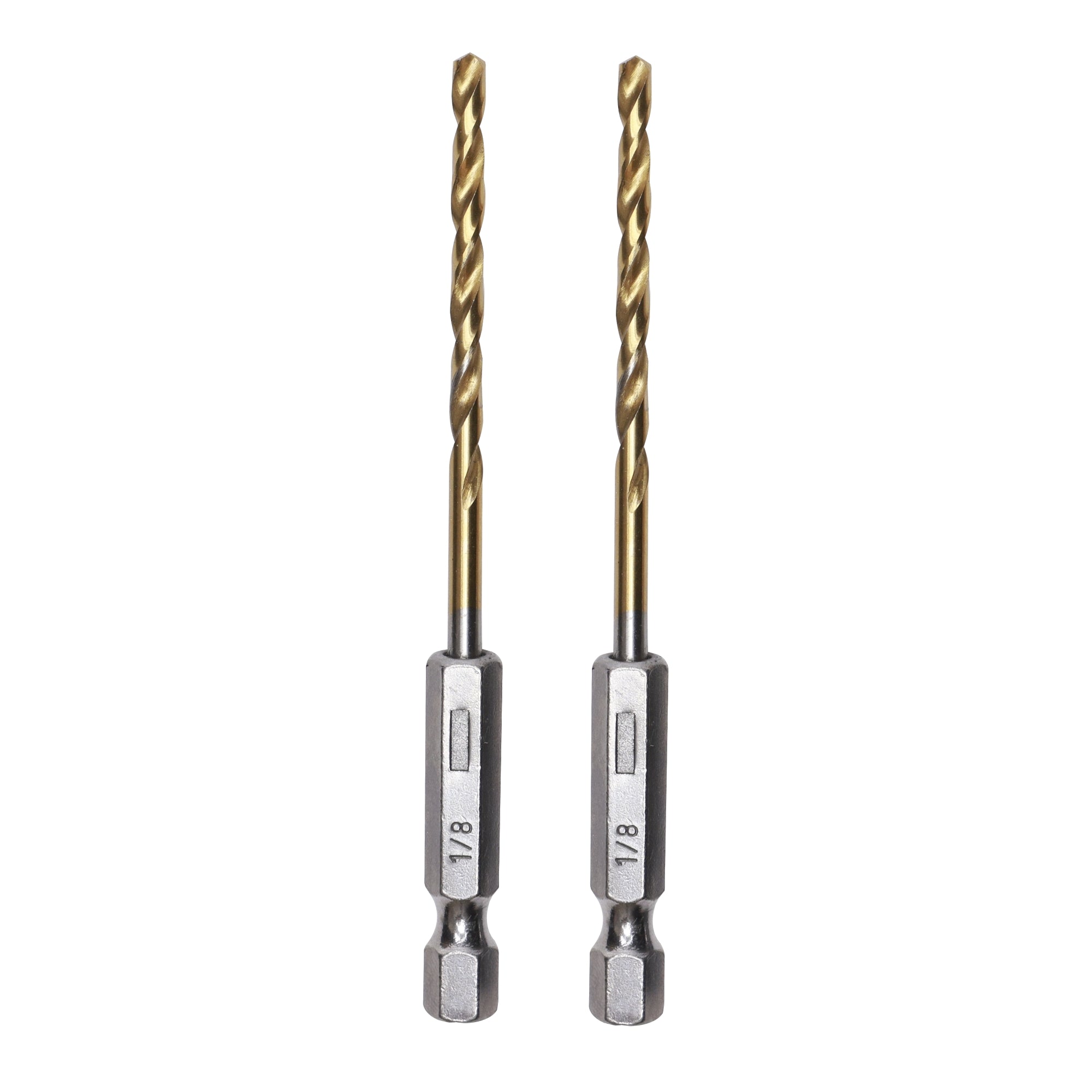 1/8" Drill Bit for Metal, Wood, PVC or more, Impact-Rated, 135˚ Split Point, 1/4" Hex Quick-Connect Base MegaBDM