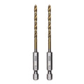Half Ground 2-Piece 9/64-inch Hex Shank Titanium Drill Bit Set MegaBDM