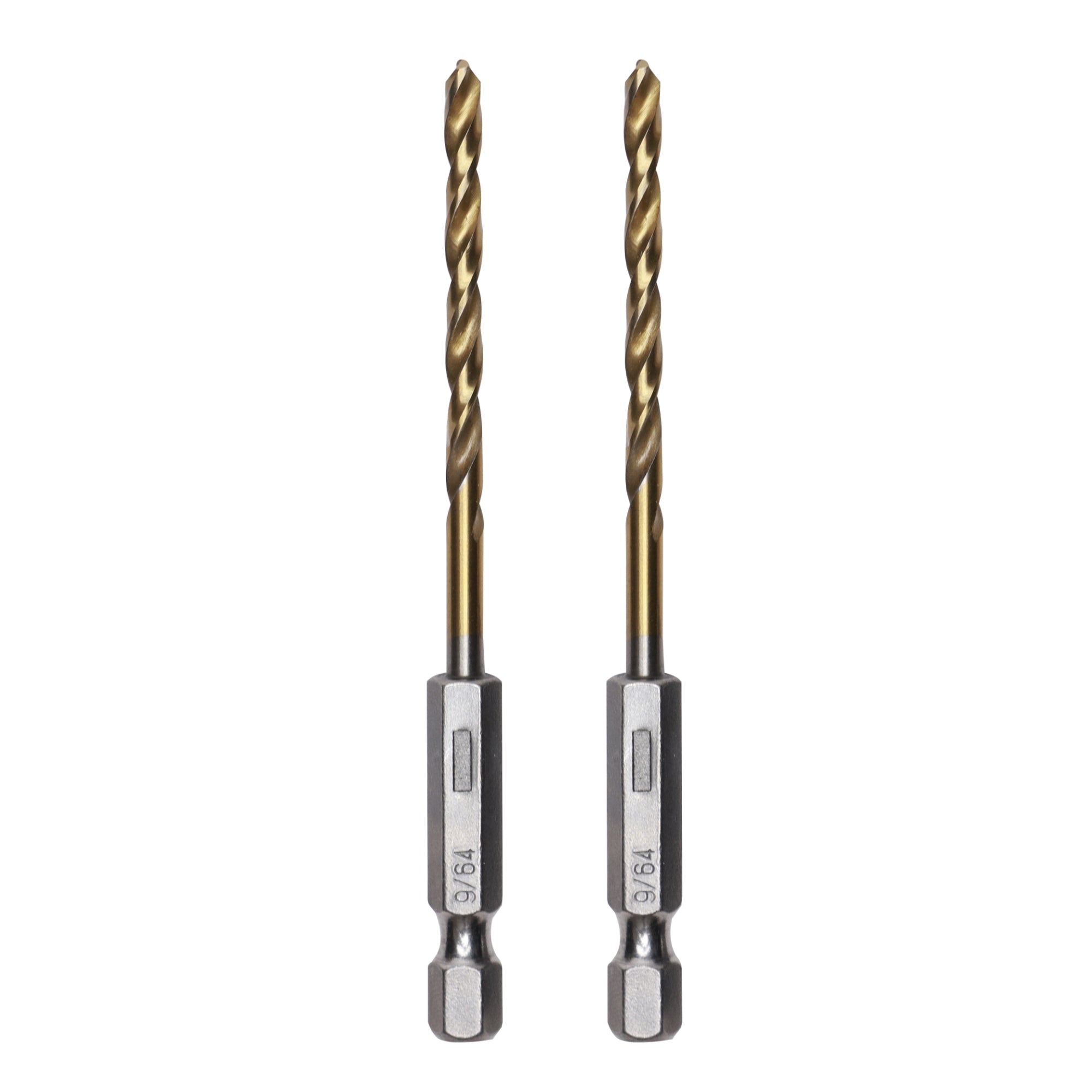 Half Ground 2-Piece 9/64-inch Hex Shank Titanium Drill Bit Set MegaBDM