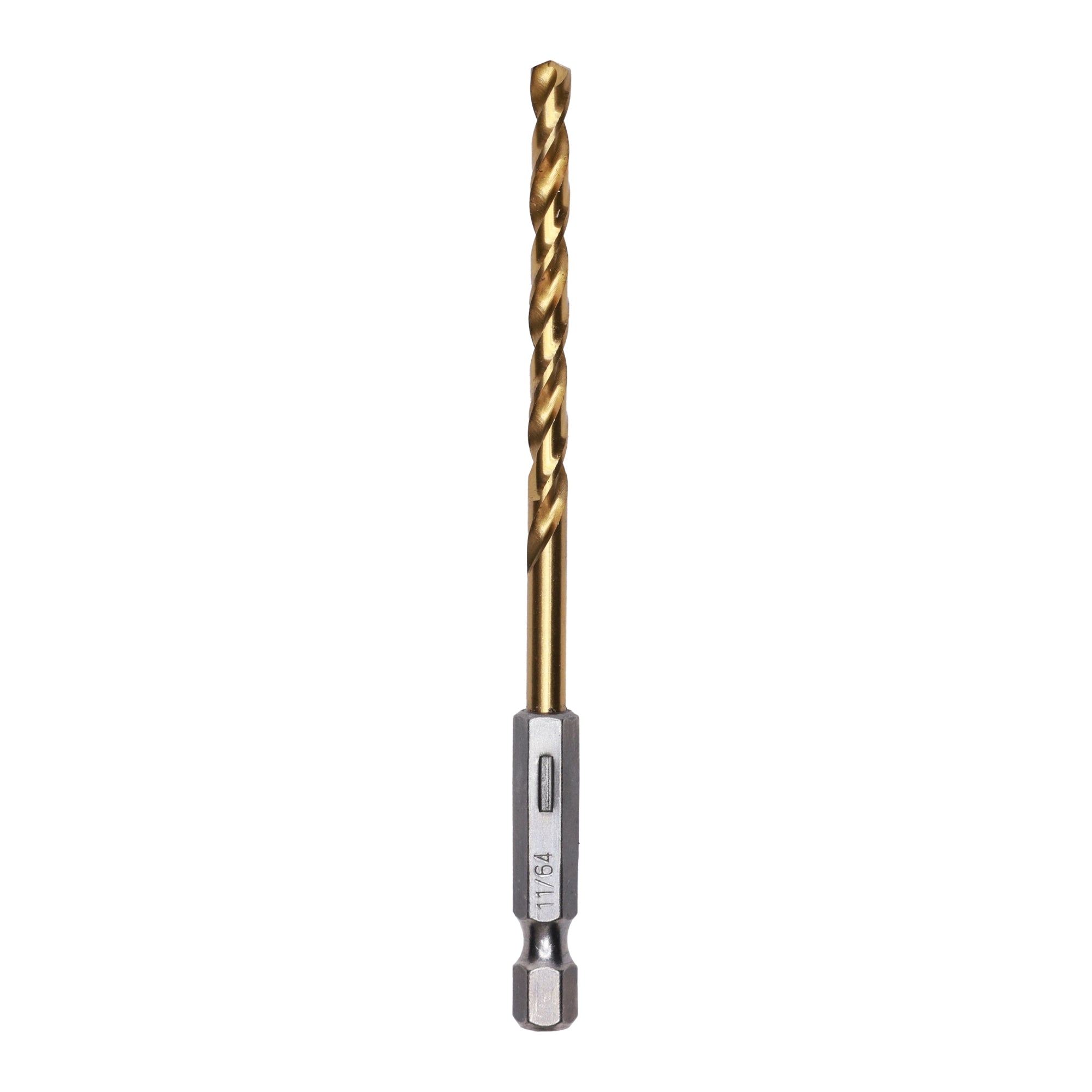 Half Ground 11/64-inch Hex Shank Titanium Drill Bit Set MegaBDM