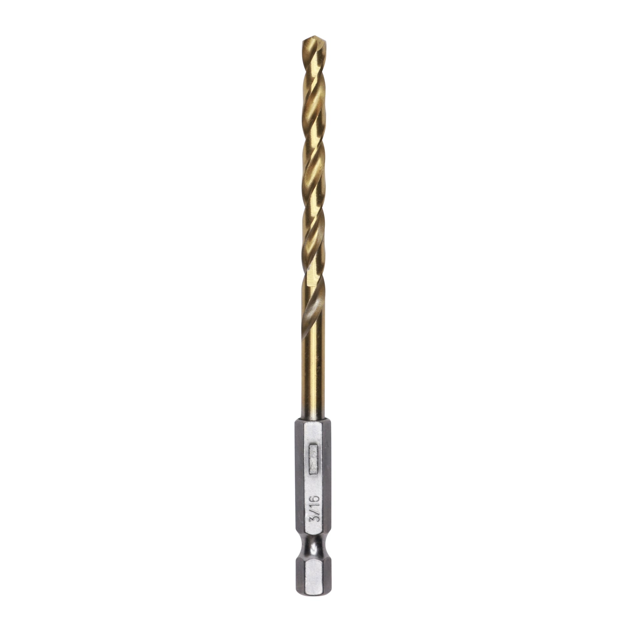 Half Ground 3/16-inch Hex Shank Titanium Drill Bit Set MegaBDM