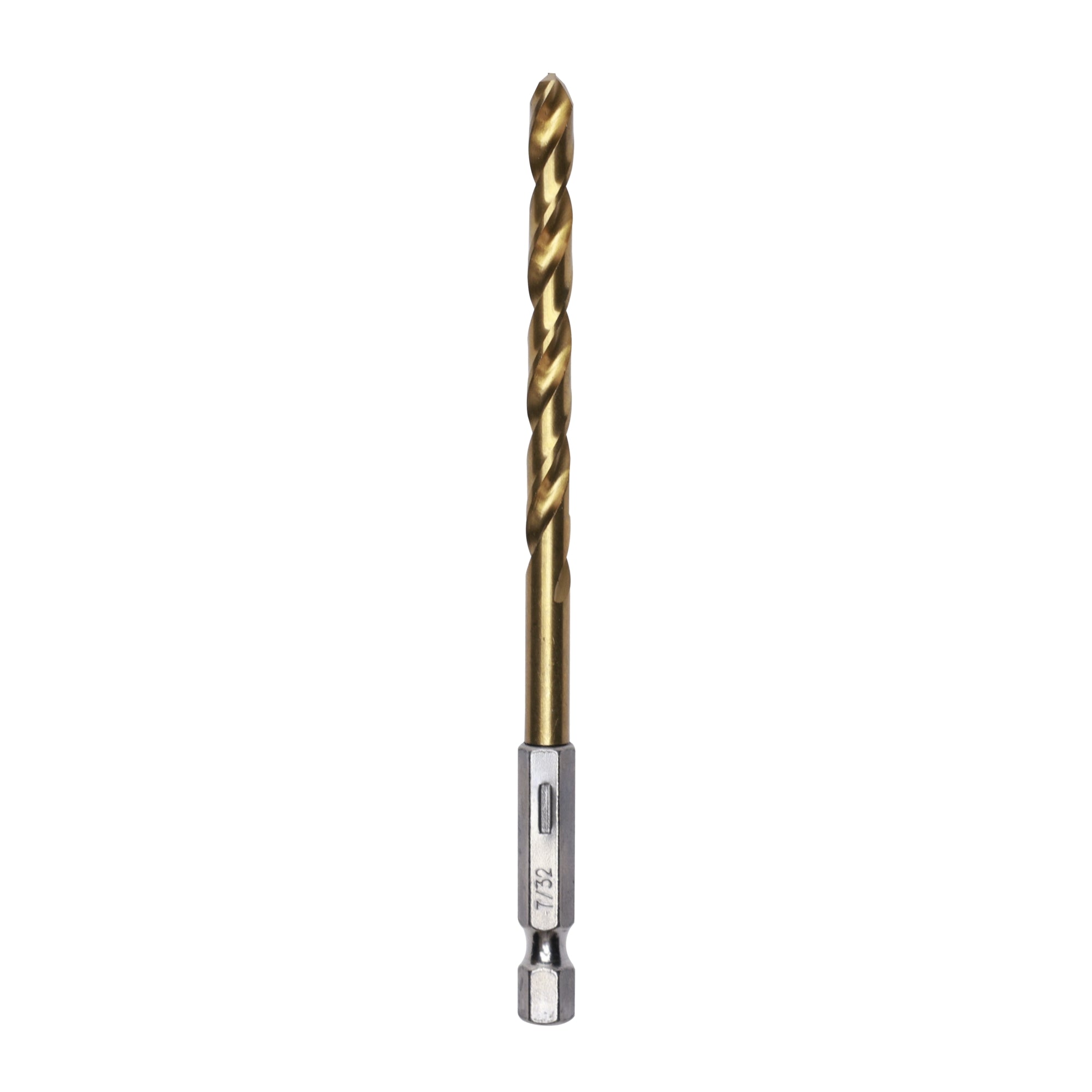 Half Ground 7/32" Hex Shank Titanium Drill Bit MegaBDM
