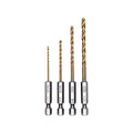 Half Ground 4-Piece Hex Shank Titanium Drill Bit Set MegaBDM
