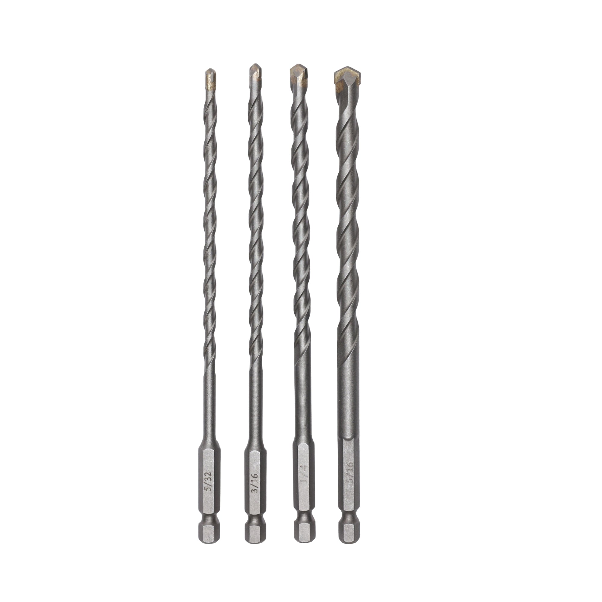 4-PC Hex Shank Masonry Drill Bit Set MegaBDM