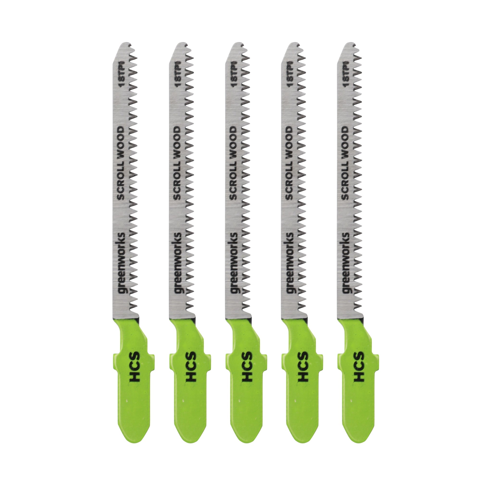 5-Pack of 3" Scroll Cut Wood Jigsaw Blades, Carbon Steel, with 18 Teeth-Per-Inch MegaBDM