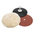 3-Piece 5" Sanding and Polishing Wheel Set with Buffing Bonnet, P80 Sandpaper, Backer Pad, Used with Impact or Drill Drivers MegaBDM