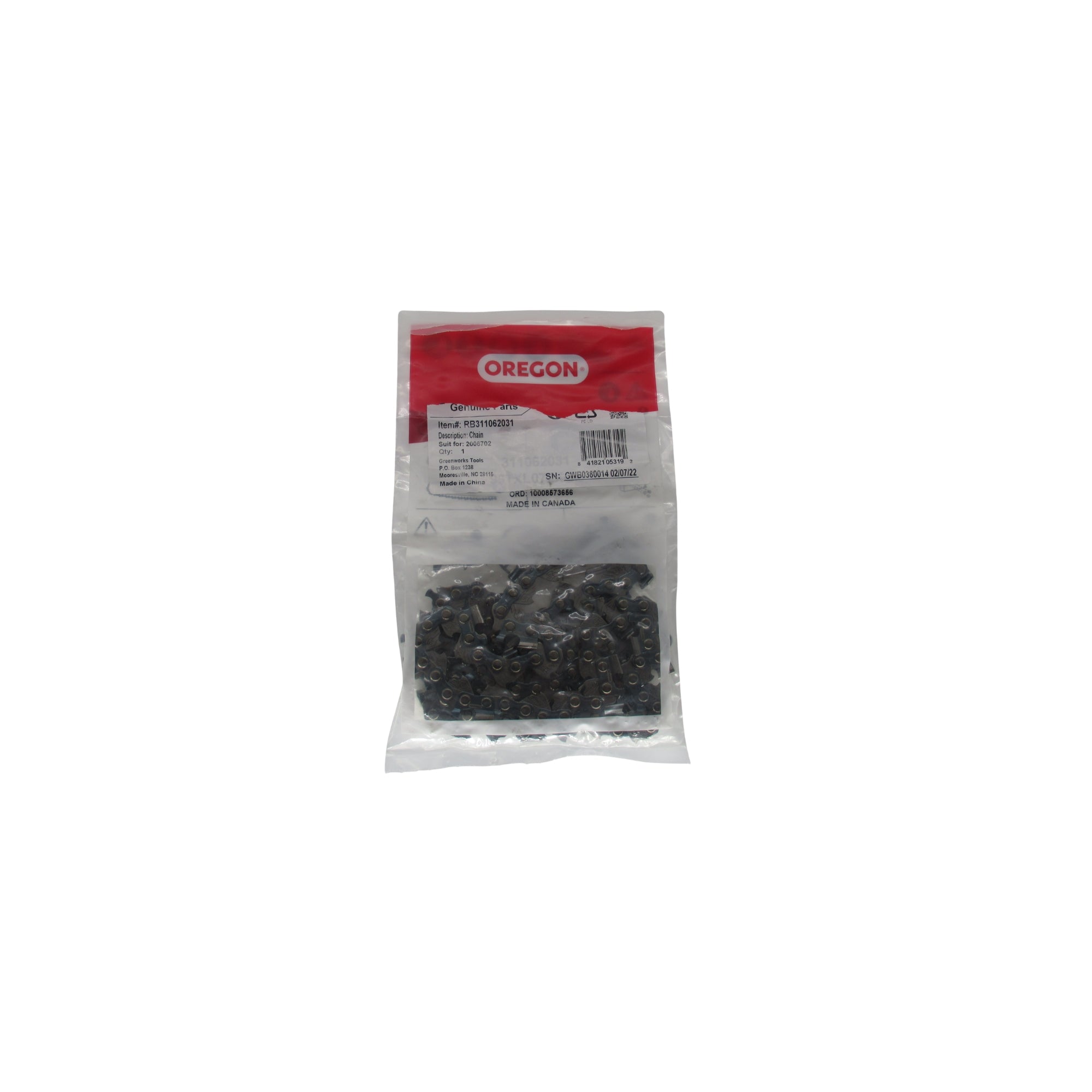 18" Replacement Chainsaw Chain w/ 0.325" Pitch, .050" Chain Gauge & 72 DL MegaBDM