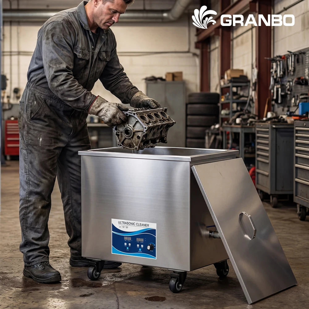 Granbo Industrial Electric New Ultrasonic Cleaner Machine Filter for Stainless Steel Tube Parts Clean Grease Rust GN1240W 38L