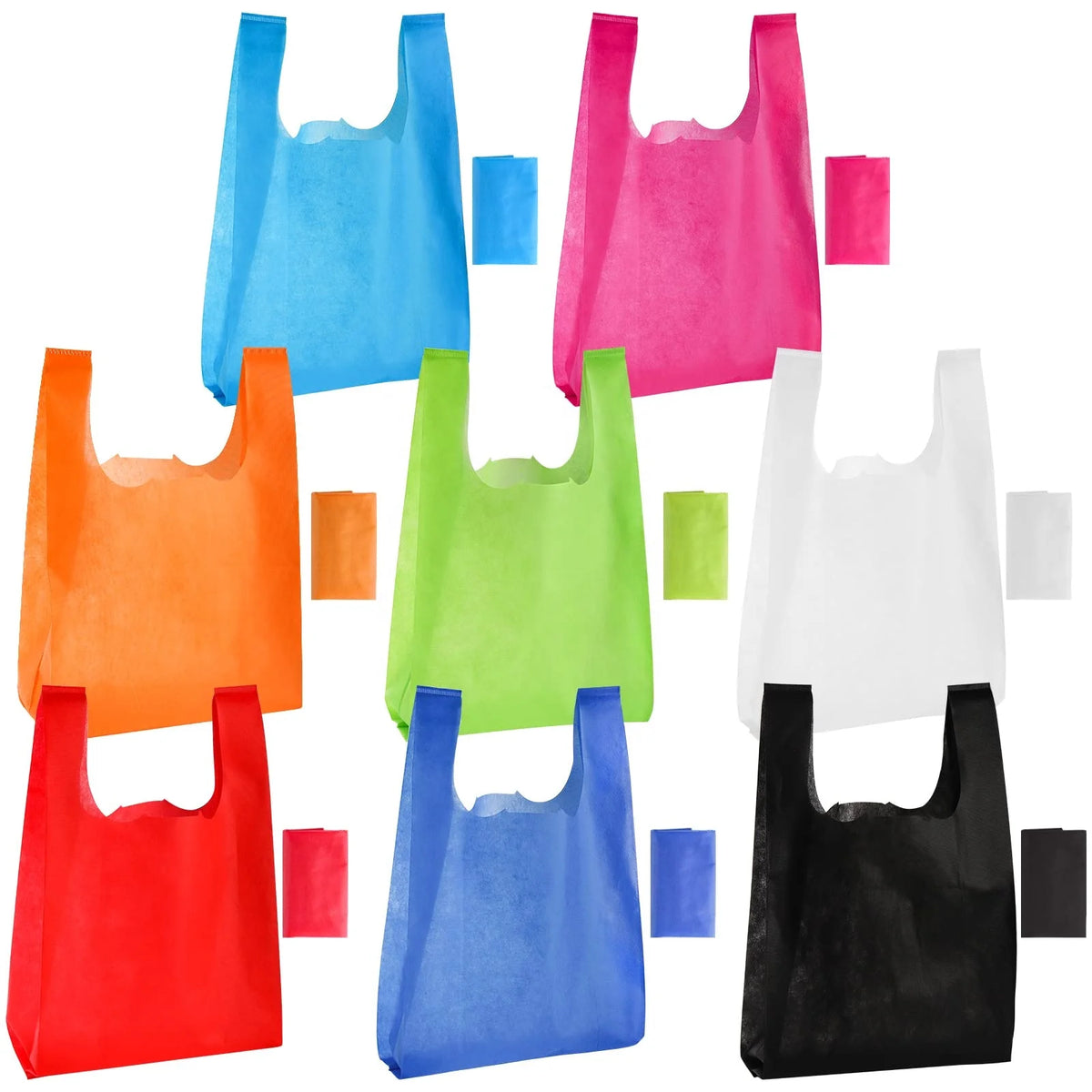 Large Capacity W Shape Reusable Grocery Shopping Bags Wholesale Non-Woven Fabric Foldable Lightweight in Different Colors MegaBDM