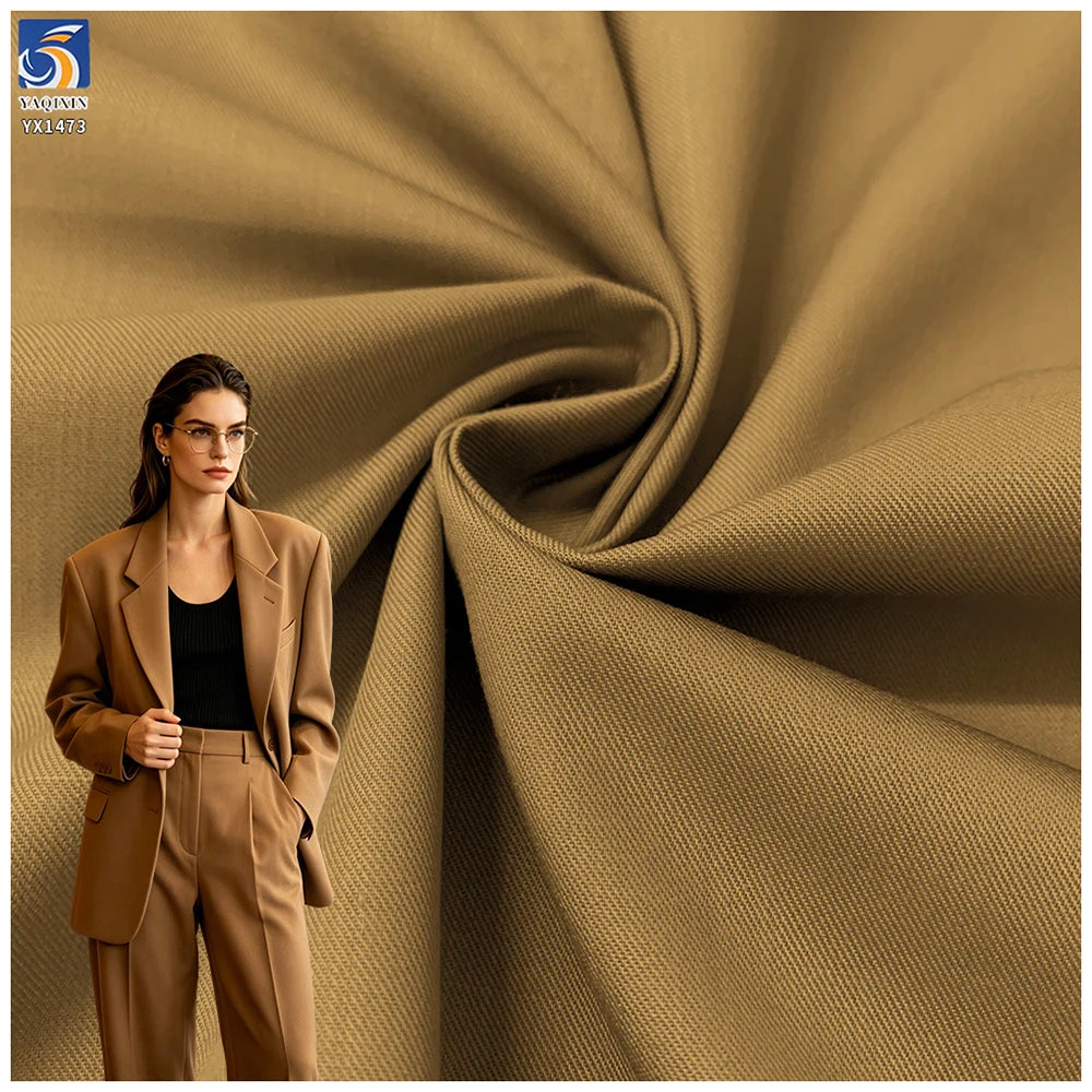 YX1473 275gsm 97% Polyester 3% Spandex 3/3 Twill Fabric With Stretch for Suit Jackets Pants Skirts and Business Clothing MegaBDM