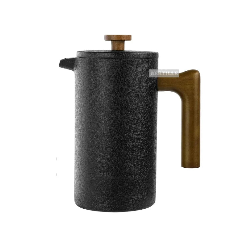 BERTILLE Stainless Steel Double Layer French Press Pot  With Filter Camping French Coffee Press