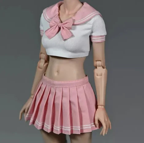 1/6 Ratio Female Soldier JK Uniform Pleated Skirt Set for Action Figure Body Doll Toys Decorative Objects