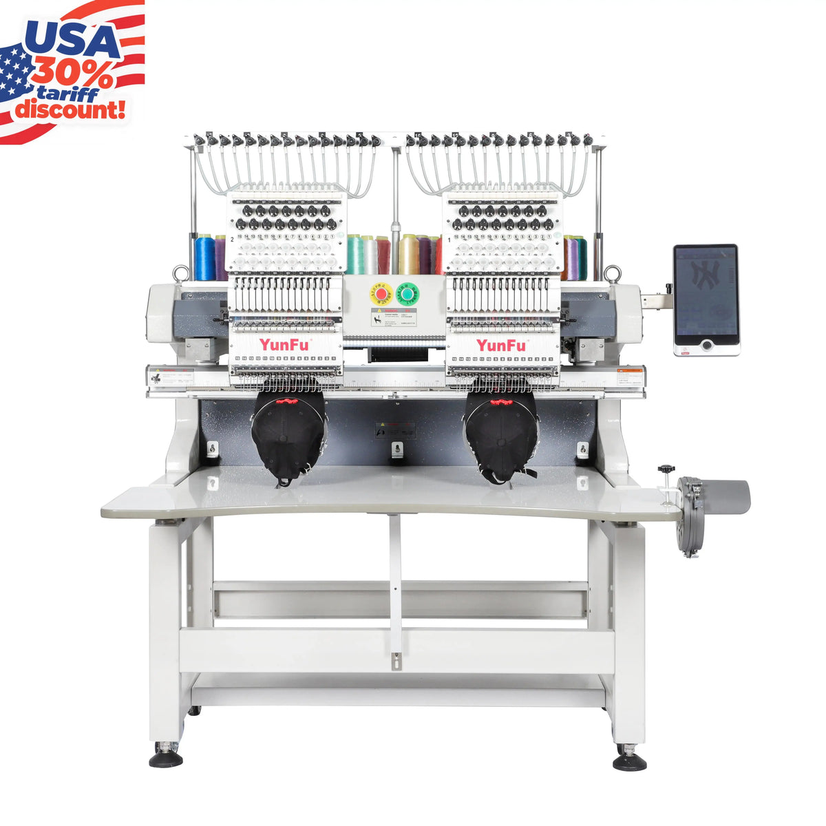 New Industrial Use Computerized Embroidery Machine 2 Heads 12 Needles High-Accuracy Motor Beads Sequin Cord 1200 Pump 500W MegaBDM