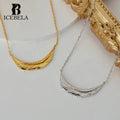 ICEBELA Jewelry 925 Sterling Silver Tree Leaf Necklace Female Instagram Fashion Short Tree Texture Moon Pendant Necklace