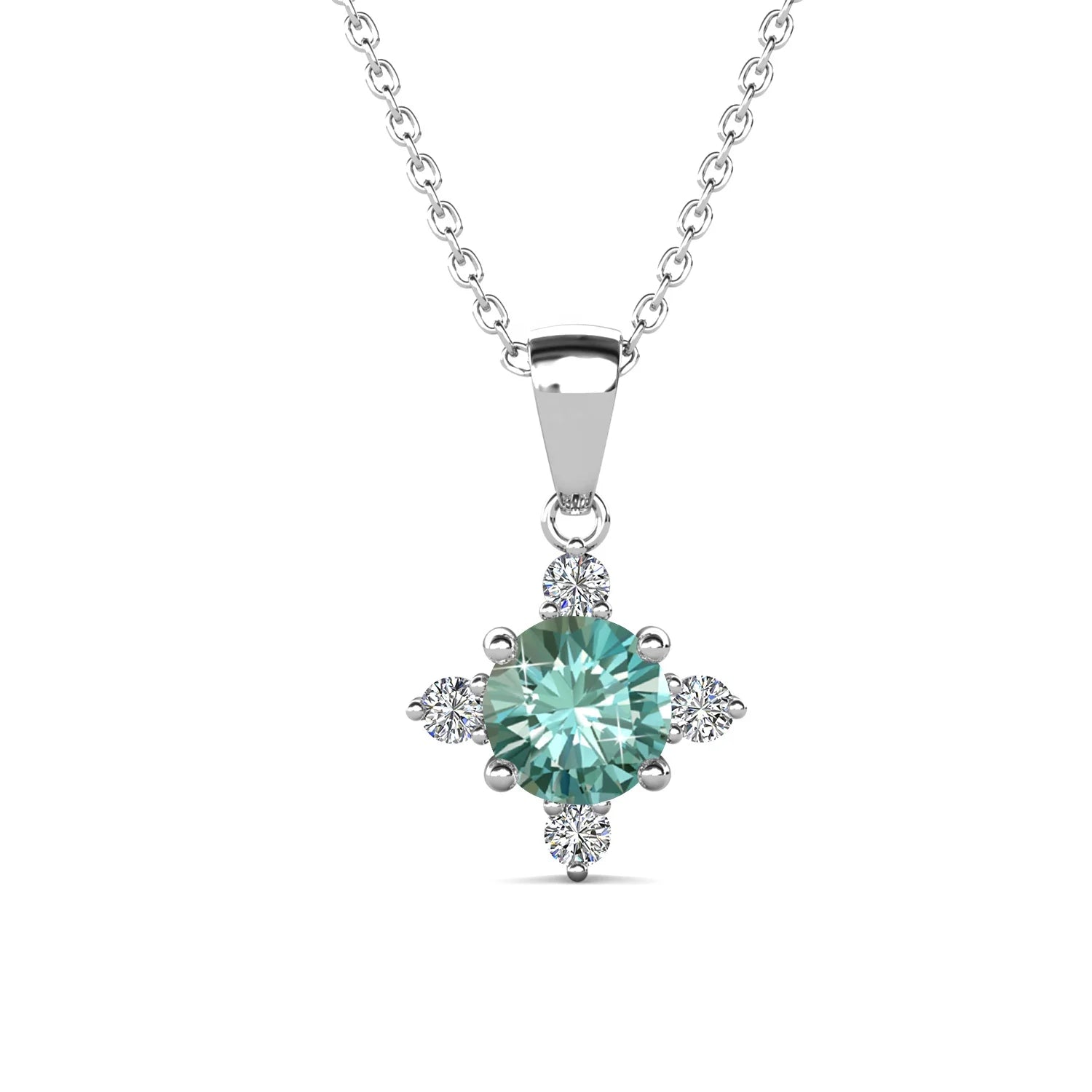 New Colored Moissanite Passed Diamond Tester 925 Sterling Silver Blue Pendant Necklace Fine Women Jewelry Destiny Jewellery
