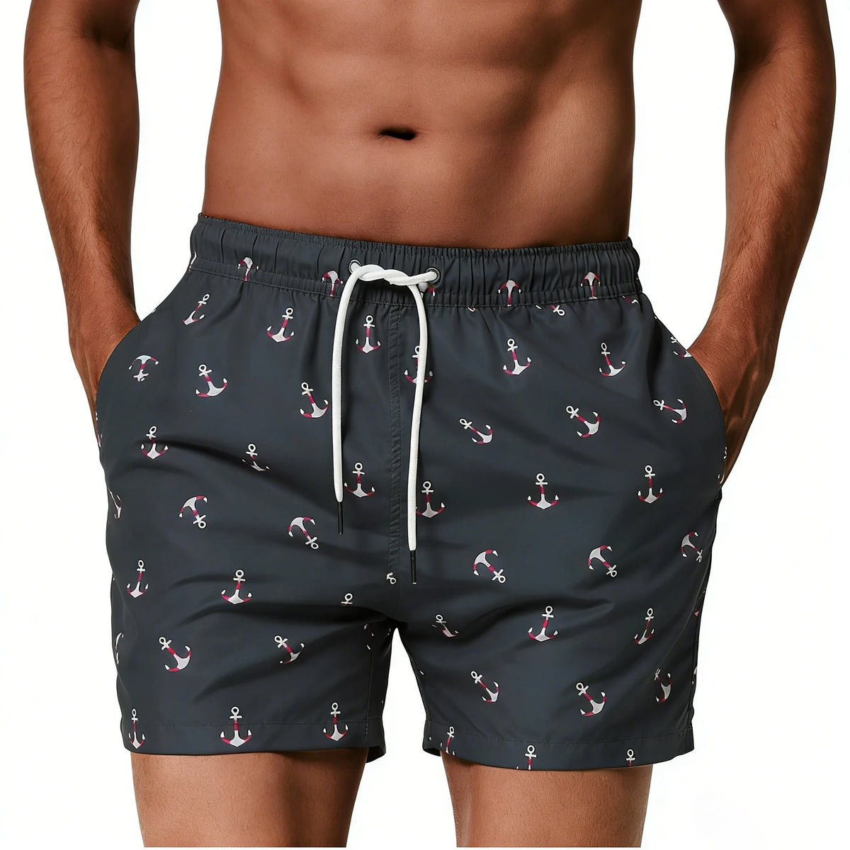 Men's Quick Dry Summer Board Shorts Breathable Polyester Woven Casual Solid Beach Shorts High Street Style MegaBDM