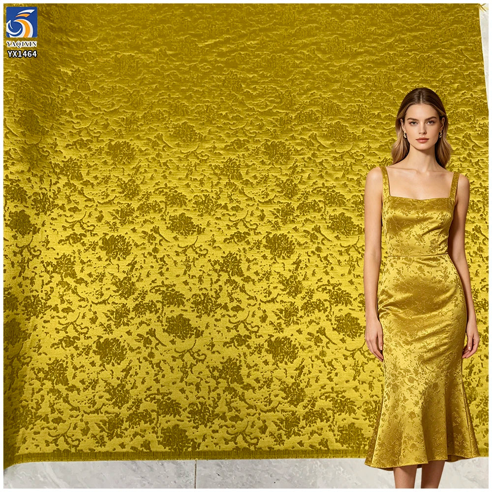 YX1464 Wholesale Polyester Florals Chenille Brocade Fabric With Embossed Floral Texture for Dresses and Garments MegaBDM