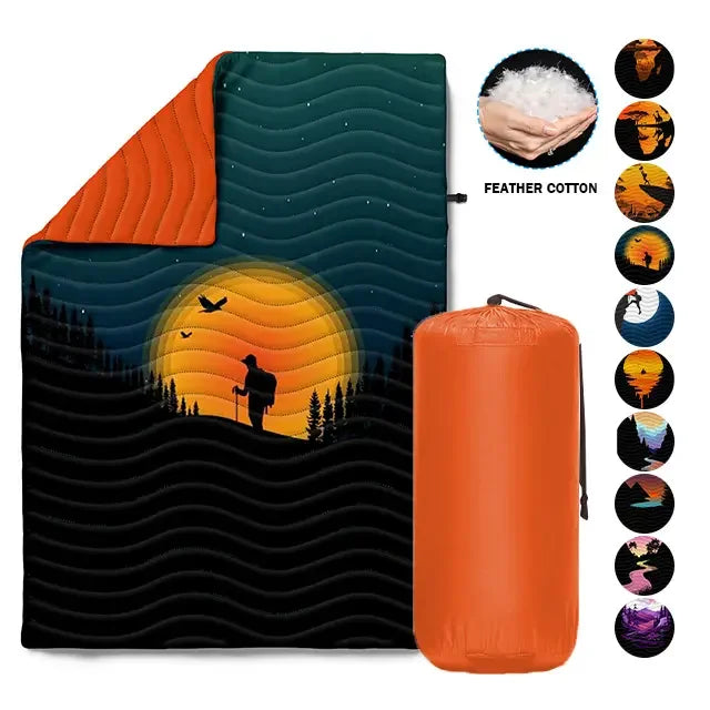 Custom Portable Mini Blanket Outdoor Camping Travel Waterproof Blanket for Children Outdoor Puffy Blanket