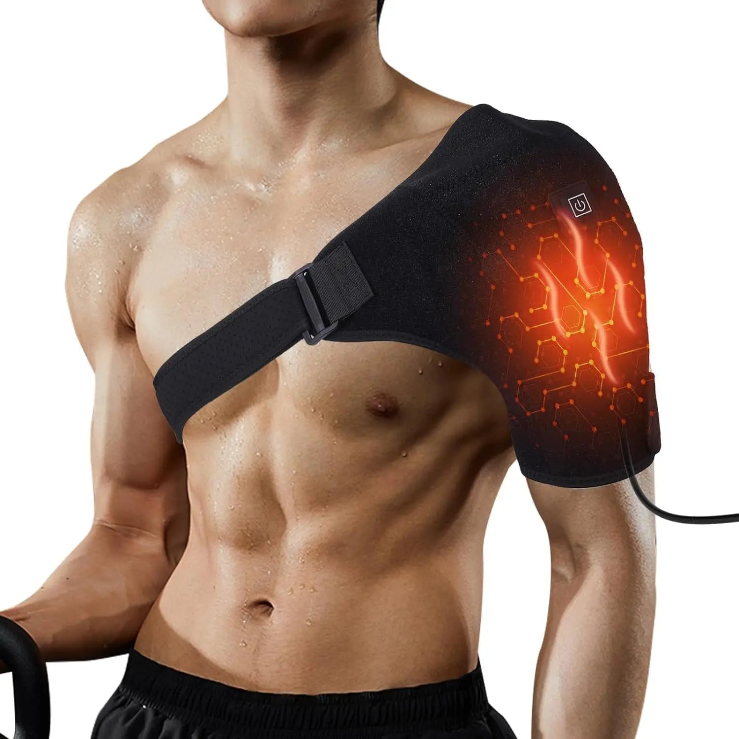 Adjustable Cordless Neoprene Soft Red Light Therapy Shoulder Pad Wearable Support Wrap Quick Dry Feature Unisex Use All Seasons