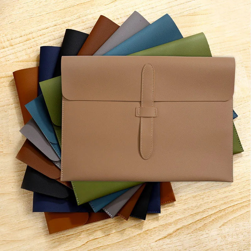 Stylish A4 Waterproof PU Leather Pattern File Folder Premium Office Document Organizer Bag Reliable Rope Buckle File Organizer