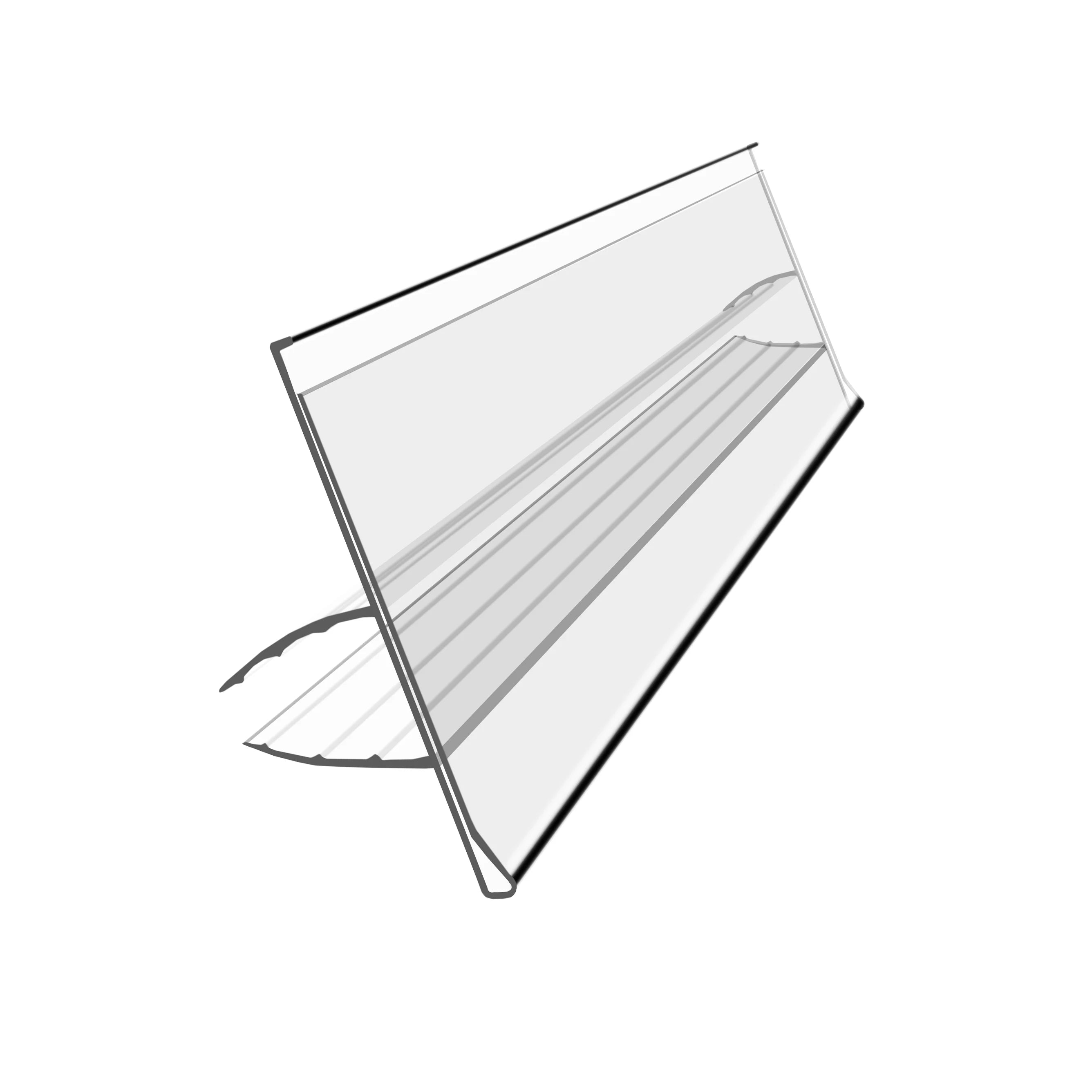Supermarket Retail Plastic PVC Label Tag Adhesive Data Strips Price  Tag Holder for Shelves