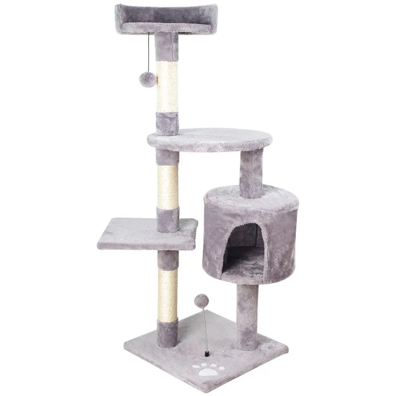 Custom Gray Big Indoor Cute Cat Climbing Tree Large Arbre A Chat Luxury Modern Large Cat Tree